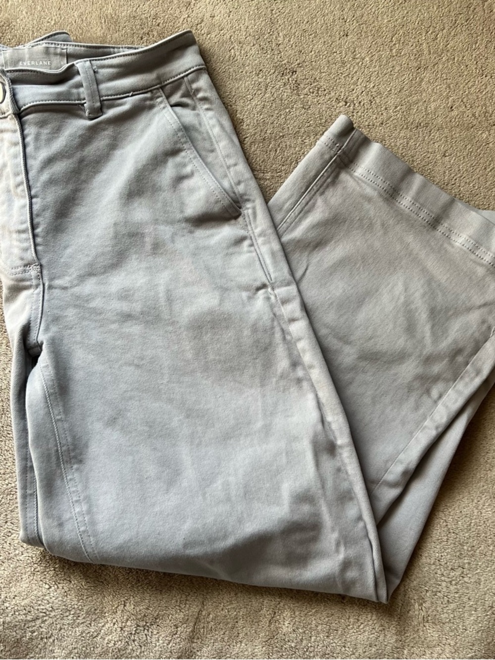 EVERLANE High Rise Jeans Organic Cotton Gray Wide Leg Women’s Crop Ankle Size 0